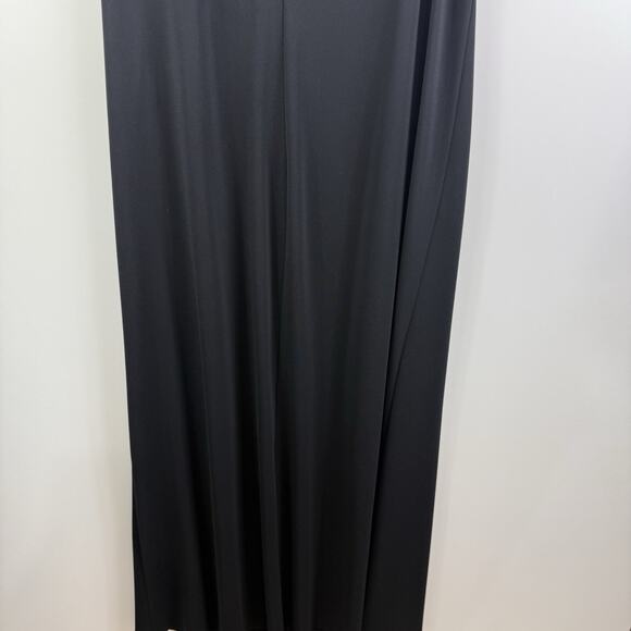 Alex Evenings Vintage Black Beaded Scoop Neck Maxi Slip Dress Size 18W 90s Retro - Picture 9 of 12